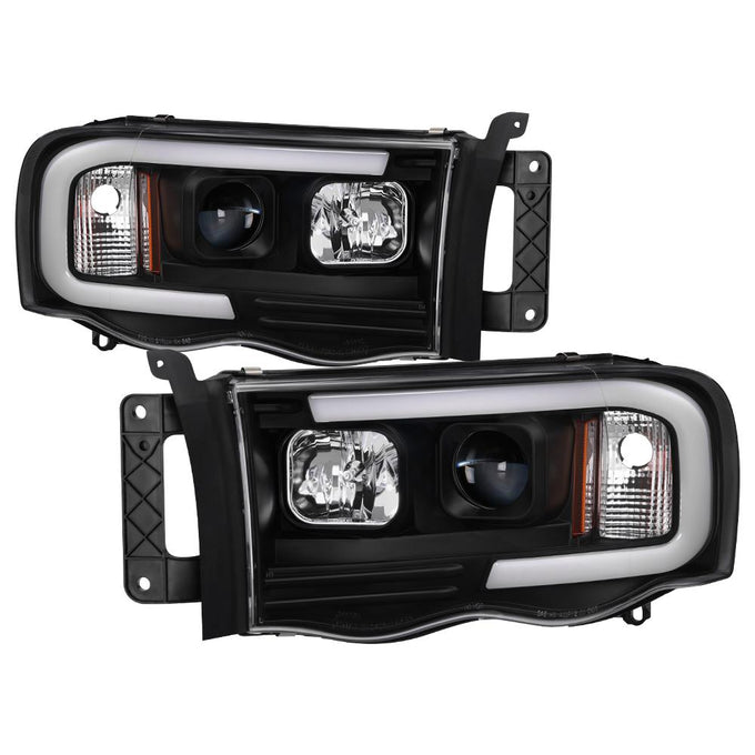 Black Light Bar Projector Headlights <br>02-05 Dodge Ram 1500 03-05 Dodge Ram 3500 Ram 2500