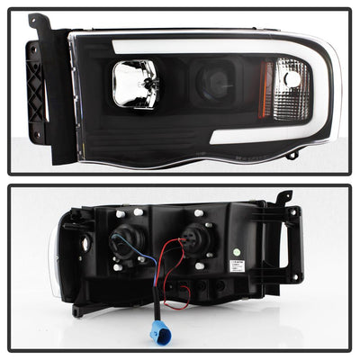 Black Light Bar Projector Headlights <br>02-05 Dodge Ram 1500 03-05 Dodge Ram 3500 Ram 2500