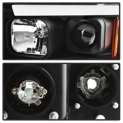 Black Light Bar Projector Headlights <br>02-05 Dodge Ram 1500 03-05 Dodge Ram 3500 Ram 2500