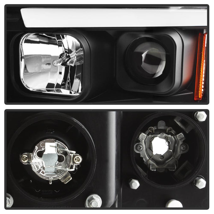 Black Light Bar Projector Headlights <br>02-05 Dodge Ram 1500 03-05 Dodge Ram 3500 Ram 2500