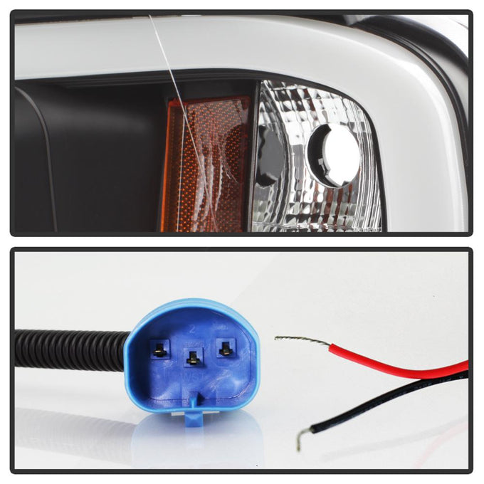 Black Light Bar Projector Headlights <br>02-05 Dodge Ram 1500 03-05 Dodge Ram 3500 Ram 2500
