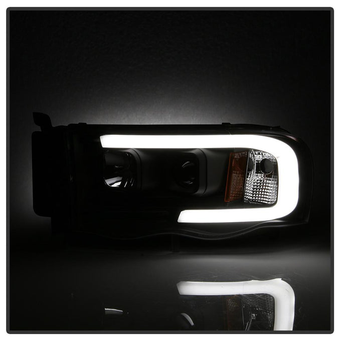 Black Light Bar Projector Headlights <br>02-05 Dodge Ram 1500 03-05 Dodge Ram 3500 Ram 2500