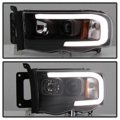Black Light Bar Projector Headlights <br>02-05 Dodge Ram 1500 03-05 Dodge Ram 3500 Ram 2500