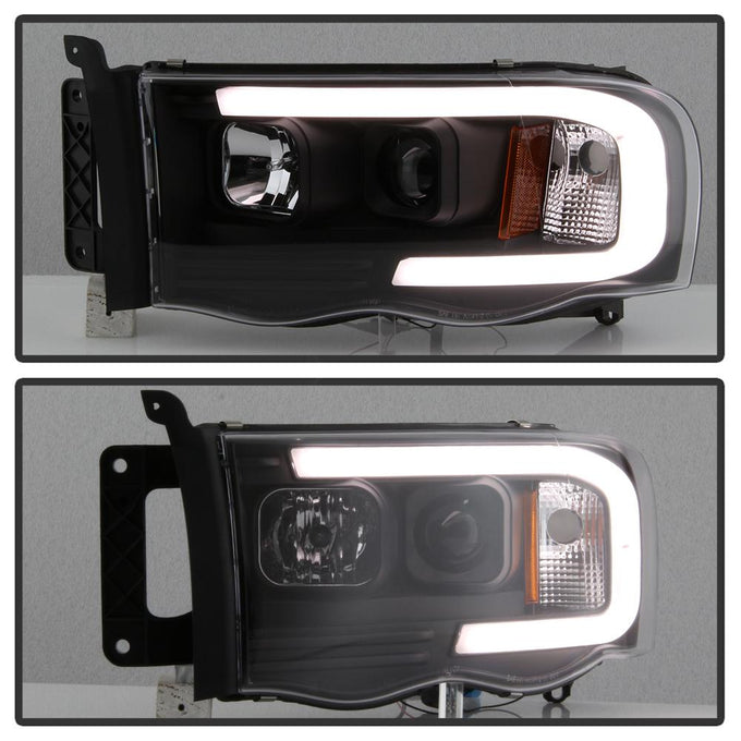Black Light Bar Projector Headlights <br>02-05 Dodge Ram 1500 03-05 Dodge Ram 3500 Ram 2500