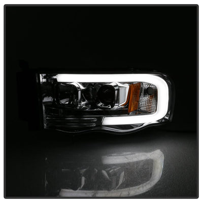 Version 2 Chrome Light Bar DRL Projector Headlights <br>02-05 Dodge Ram 1500 03-05 Dodge Ram 3500 Ram 2500