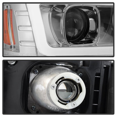 Version 2 Chrome Light Bar DRL Projector Headlights <br>99-06 GMC Sierra 1500-3500, Yukon, 2007 Classic