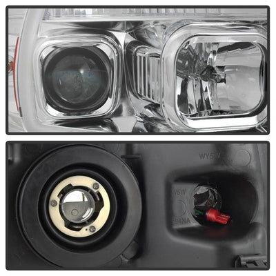 Chrome Light Bar Projector Headlights <br>04-08 Ford F-150