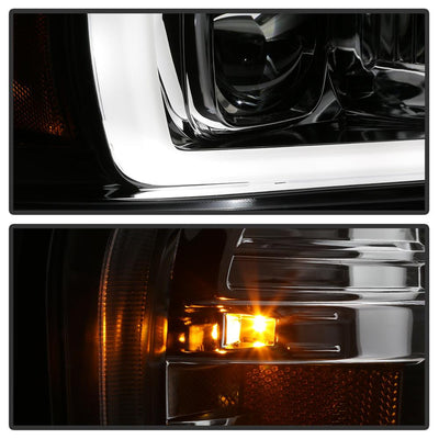 Chrome Light Bar Projector Headlights <br>04-08 Ford F-150