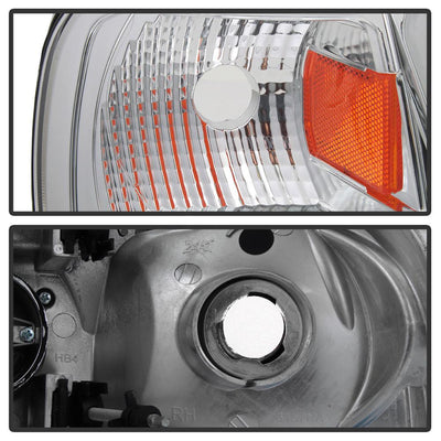 Version 2 Chrome Light Bar DRL Projector Headlights <br>97-03 Ford F-150 97-02 Ford Expedition
