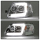 Version 2 Chrome Light Bar DRL Projector Headlights <br>97-03 Ford F-150 97-02 Ford Expedition