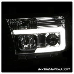 Version 2 Chrome Light Bar DRL Projector Headlights <br>07-13 Toyota Tundra 08-13 Toyota Sequoia