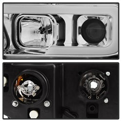 Version 2 Chrome Light Bar DRL Projector Headlights <br>07-13 Toyota Tundra 08-13 Toyota Sequoia