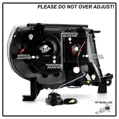 Version 2 Chrome Light Bar DRL Projector Headlights <br>05-11 Toyota Tacoma