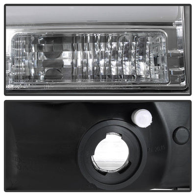Chrome 1PC Light Bar Projector Headlights <br>99-04 Ford F-250 Super Duty 00-04 Ford Excursion