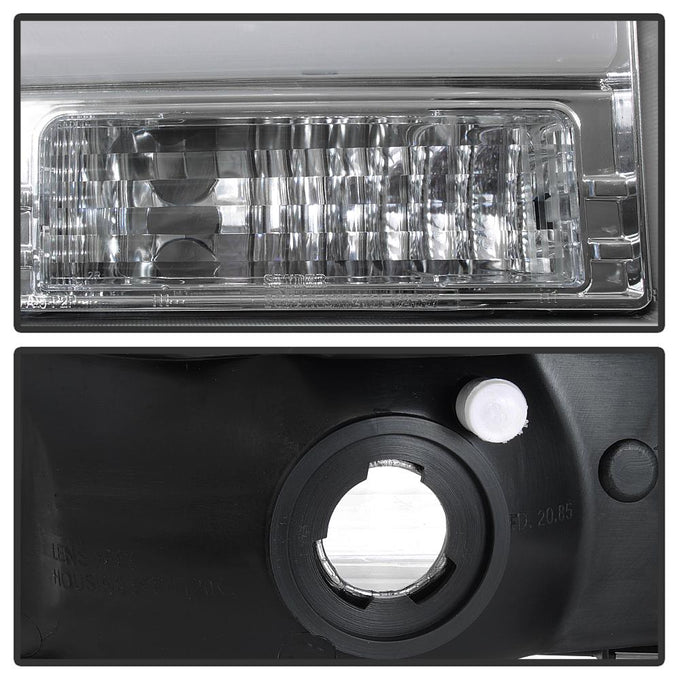 Chrome 1PC Light Bar Projector Headlights <br>99-04 Ford F-250 Super Duty 00-04 Ford Excursion