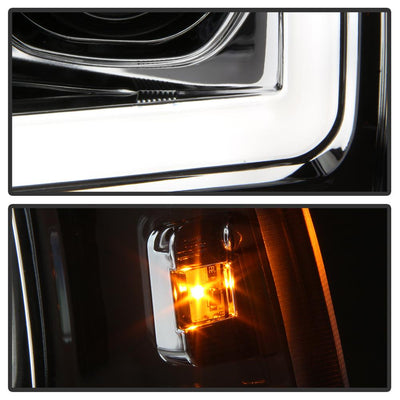 Chrome 1PC Light Bar Projector Headlights <br>99-04 Ford F-250 Super Duty 00-04 Ford Excursion