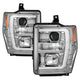 Version 2 Chrome Light Bar DRL Projector Headlights <br>08-10 Ford F-250 F-350 F-450 Super Duty