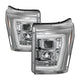 Version 2 Chrome Light Bar DRL Projector Headlights <br>11-16 Ford F-250 F-350 F-450 Super Duty