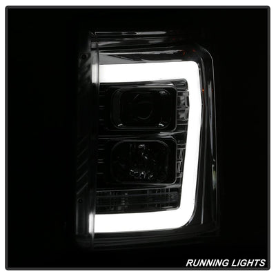 Version 2 Chrome Light Bar DRL Projector Headlights <br>11-16 Ford F-250 F-350 F-450 Super Duty
