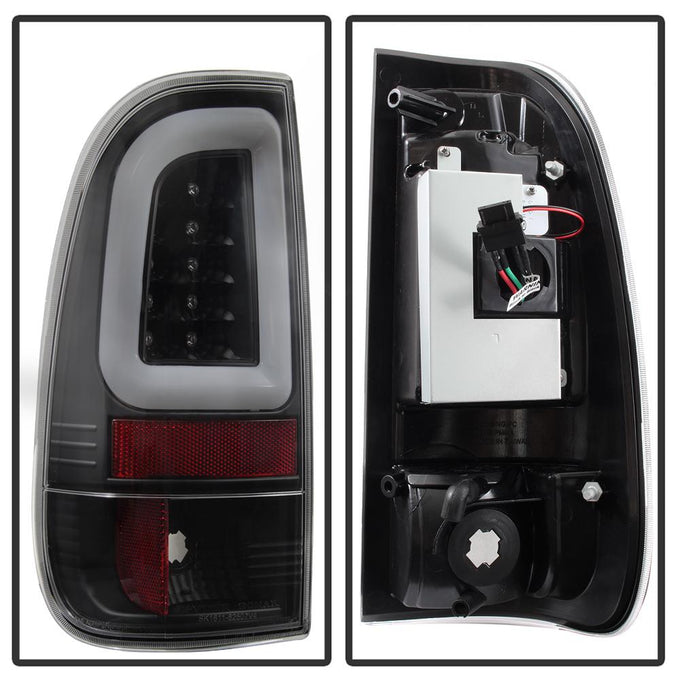 Version 3 Black Light Bar LED Tail Lights <br>08-16 Ford F250-F450 Super duty