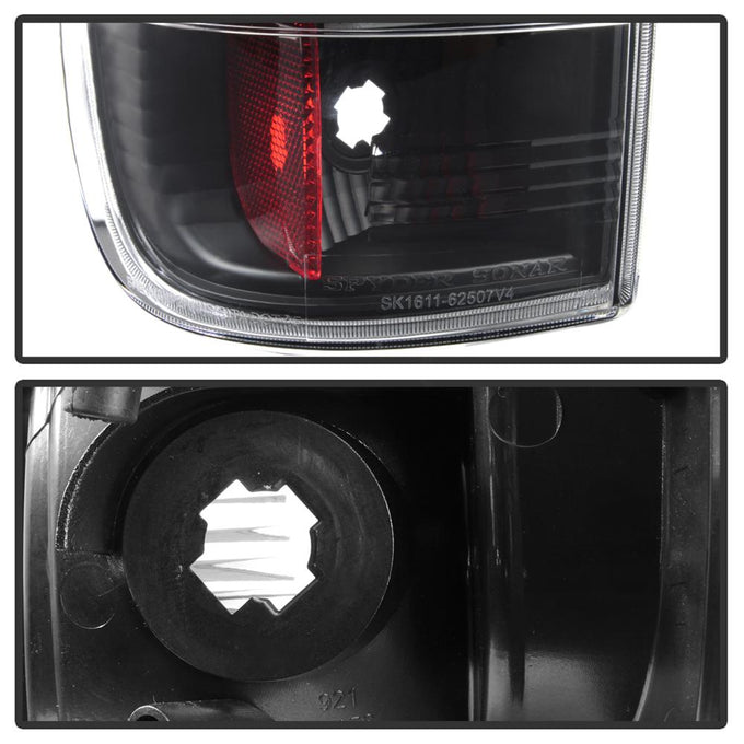 Version 3 Black Light Bar LED Tail Lights <br>08-16 Ford F250-F450 Super duty