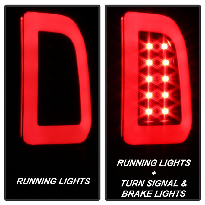 Version 3 Black Light Bar LED Tail Lights <br>08-16 Ford F250-F450 Super duty
