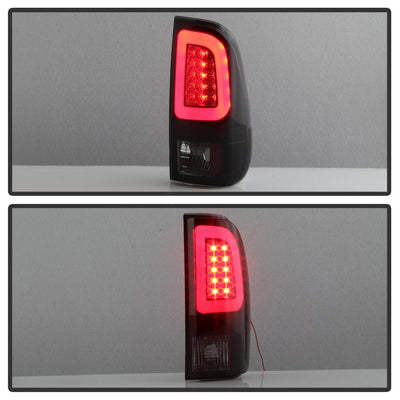 Version 3 Black Smoke Light Bar LED Tail Lights <br>08-16 Ford F250-F450 Super duty
