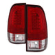Version 3 Red Clear Light Bar LED Tail Lights <br>08-16 Ford F250-F450 Super duty