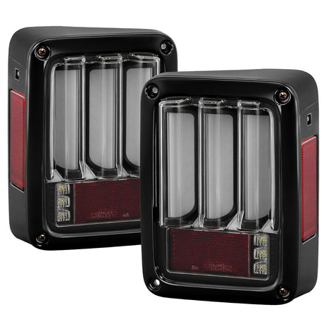 Version 2 Black LED Tail Lights <br>07-17 Jeep Wrangler 18 Jeep Wrangler JK