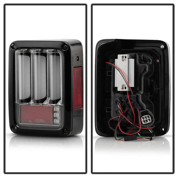 Version 2 Black LED Tail Lights <br>07-17 Jeep Wrangler 18 Jeep Wrangler JK
