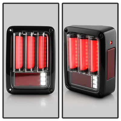 Version 2 Black LED Tail Lights <br>07-17 Jeep Wrangler 18 Jeep Wrangler JK