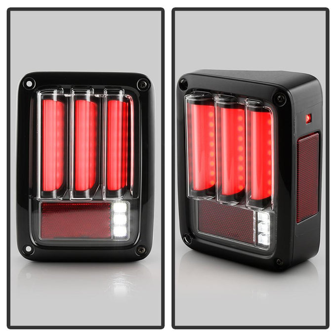 Version 2 Black LED Tail Lights <br>07-17 Jeep Wrangler 18 Jeep Wrangler JK