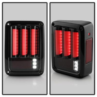 Version 2 Black Smoke LED Tail Lights <br>07-17 Jeep Wrangler 18 Jeep Wrangler JK