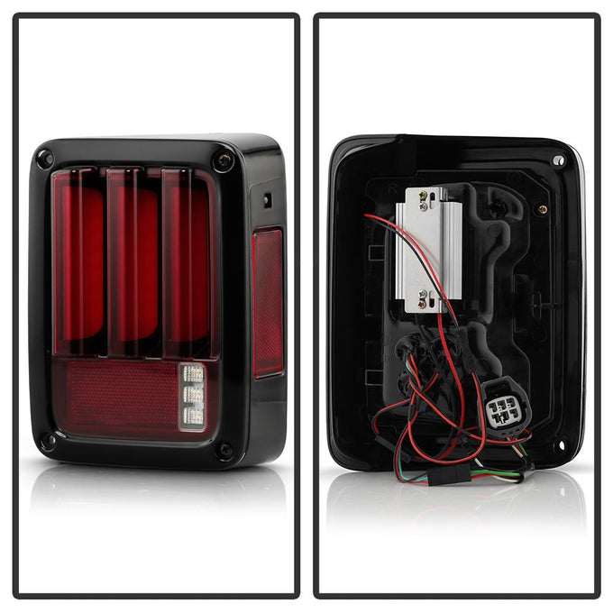 Version 2 Red Clear LED Tail Lights <br>07-17 Jeep Wrangler 18 Jeep Wrangler JK