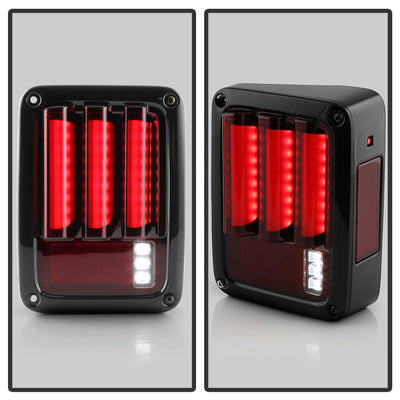 Version 2 Red Clear LED Tail Lights <br>07-17 Jeep Wrangler 18 Jeep Wrangler JK