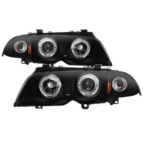 LED Halo Black Smoke Amber Reflector Projector Headlights 1PC <br>99-01 BMW 3-Series