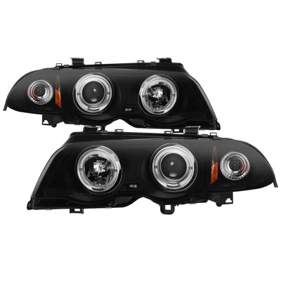 LED Halo Black Smoke Amber Reflector Projector Headlights 1PC <br>99-01 BMW 3-Series