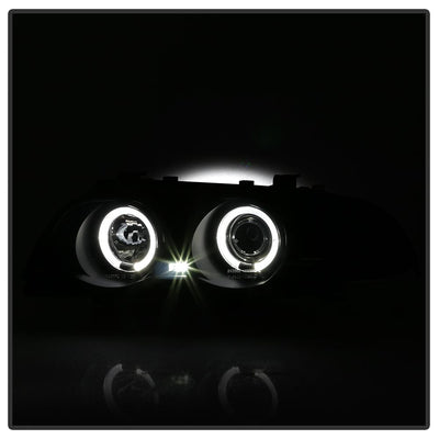 LED Halo Black Smoke Amber Reflector Projector Headlights 1PC <br>99-01 BMW 3-Series