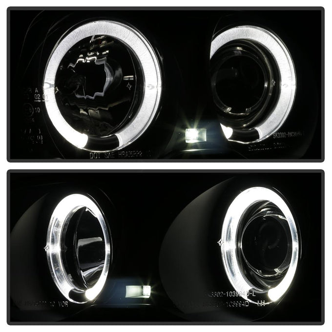 LED Halo Black Smoke Amber Reflector Projector Headlights 1PC <br>99-01 BMW 3-Series