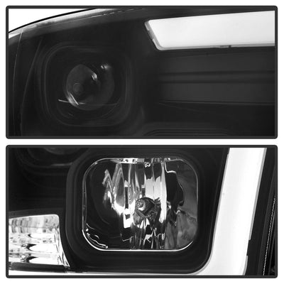 Version 2 Black Light Bar DRL Projector Headlights <br>09-18 Ram 1500 2500 3500