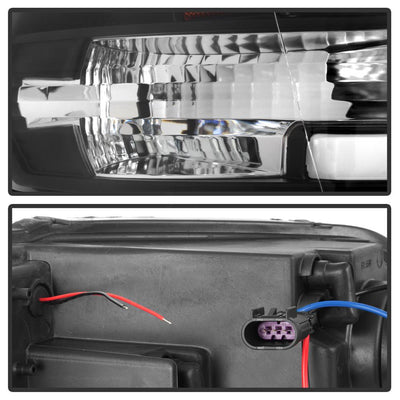 Version 2 Black Light Bar DRL Projector Headlights <br>09-18 Ram 1500 2500 3500