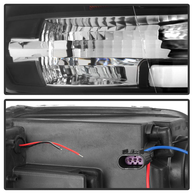 Version 2 Black Light Bar DRL Projector Headlights <br>09-18 Ram 1500 2500 3500