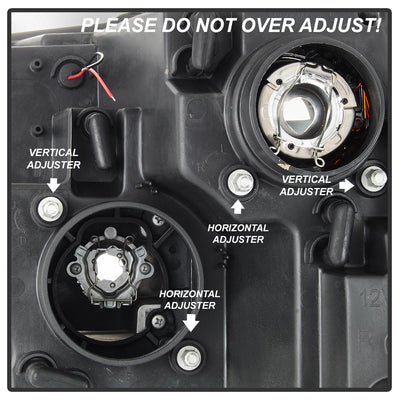 Version 2 Black Light Bar DRL Projector Headlights <br>09-18 Ram 1500 2500 3500