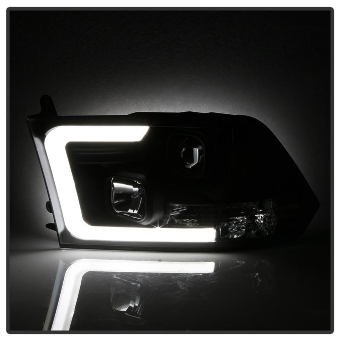 Version 2 Black Light Bar DRL Projector Headlights <br>09-18 Ram 1500 2500 3500
