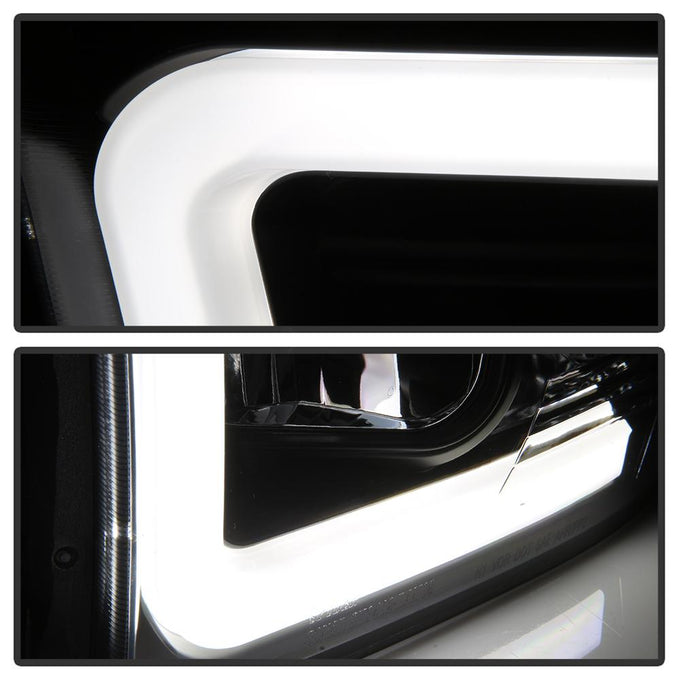 Version 2 Black Light Bar DRL Projector Headlights <br>09-18 Ram 1500 2500 3500