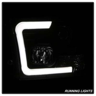 Version 2 Black Light Bar DRL Projector Headlights <br>09-18 Ram 1500 2500 3500