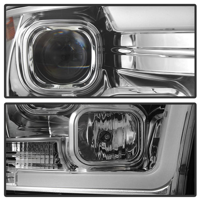 Version 2 Chrome Light Bar DRL Projector Headlights <br>09-18 Ram 1500 2500 3500