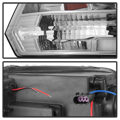 Version 2 Chrome Light Bar DRL Projector Headlights <br>09-18 Ram 1500 2500 3500