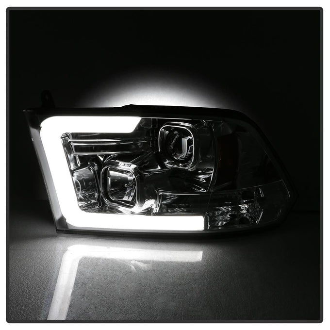 Version 2 Chrome Light Bar DRL Projector Headlights <br>09-18 Ram 1500 2500 3500