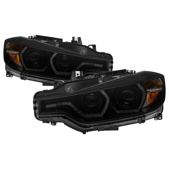 LED DRL Black Smoke Projector Headlights <br>12-14 BMW 328i xDrive 320i 328i 335i 335i xDrive